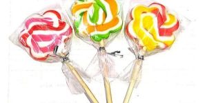 Flower Shape Strawberry Candy Lollipop