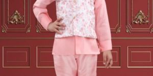 0-2 Years Boys Pink Kurta Pajama Set