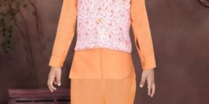 0-2 Years Boys Rust Kurta Pajama Set