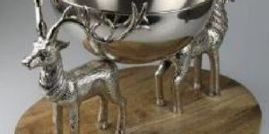 Wood & Aluminum Serving Bowls