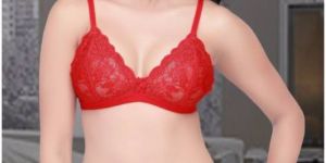 Ladies Plain Net Bra Panty Set
