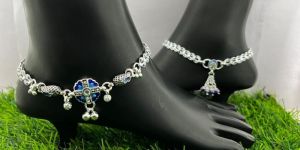 Ladies Sterling Silver Antique Payal