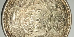 One Rupee Silver Coin from 1917