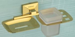 Roden Gold Soap Dish & Tumbler Holder