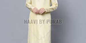 Ladies Yellow Cupro Silk Kurta