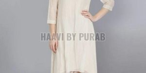 Ladies Mukaish Embroidery Chanderi Kurta and Dhoti