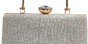 Shiny Grey Clutch Bag