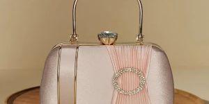 Shiny Pink Velvet Clutch Bag