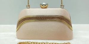 Trendy Cream Velvet Clutch Bag