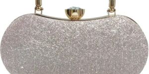 White Resin Glitter Clutch Bag
