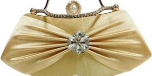 Women Gold Velvet Clutch Bag