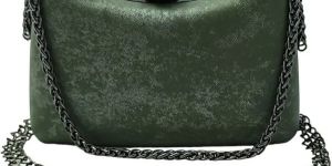 Women Green Velvet Clutch Bag