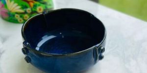 Blue Snack Button Bowl