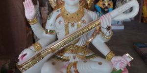 Marble Saraswati Mata Statue