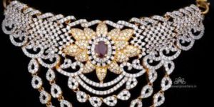 Swaroski Floral Choker Necklace