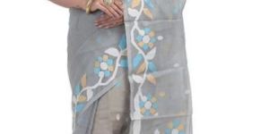 Trendy Pure Silk Jamdani Muslin Saree