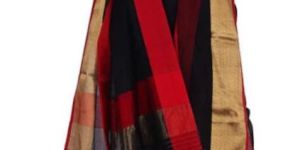 Wide Border Maheshwari Silk-Cotton Saree