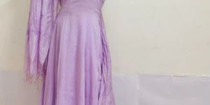Purple Anarkali Flared Suit Set