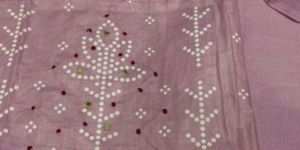 Purple Cotton Printed Suit