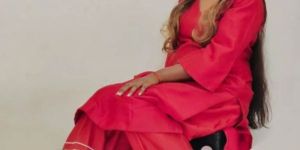 Red Kurta Bell Sleeves Kurta