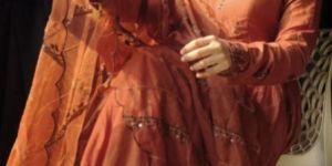 Rust Hand Embroidered Anarkali Kurti