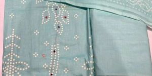 Sky Blue Cotton Printed Unstiched Suit