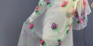 White Georgette Suit Pants Set