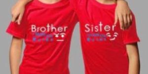SIBLING T-SHIRT BROTHER MAKES THE RULES SISTER BREAKS THE RULES