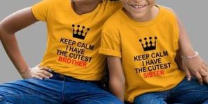 SIBLING T-SHIRT KEEP CALM I HAVE THE CUTEST BROTHER SISTER