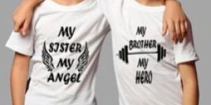 SIBLING T-SHIRT MY SISTER MY ANGEL MY BROTHER MY HERO
