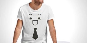 SMILING FACE EMOJI TIE MEN'S T SHIRT