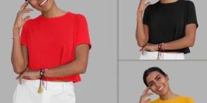 WOMEN'S PLAIN SOLID CROP TOP SET OF 3