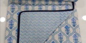 Blue Printed Cotton Dohar Blanket