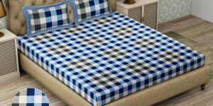 Pure Cotton Check Bed Sheet