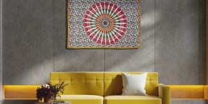 Pink Lotus Handcrafted Wall Hanging