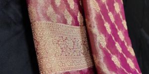 Unstitched Ladies Banarasi Tissue Silk Suit and Dupatta