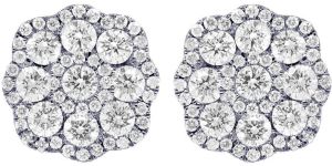 White Gold 10k Stunning Round Diamond Earrings