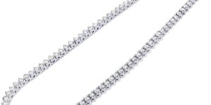 White Gold Plated Moissanite Diamond Tennis Chain