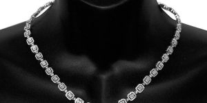 White Gold Studded Moissanite Diamond Tennis Chain