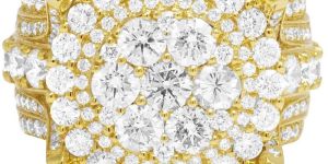 Yellow Gold Diamond Ring Studded with Lab Grown Diamond