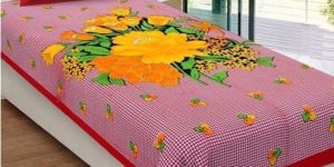 Floral Print Glace Cotton Bed Sheet