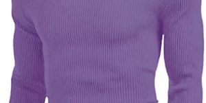 Mens Purple High Neck Sweater