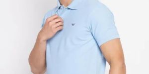 Mens Sky Blue Polo T Shirt