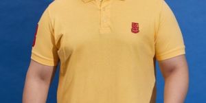Mens Yellow Polo T Shirt