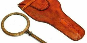 Solid Brass Magnifying Glass with Leather Case