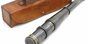 Vintage Nautical Collectible Spyglass Telescope with Leather Case