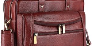Mens Full Grain Leather Shoulder Laptop Bag