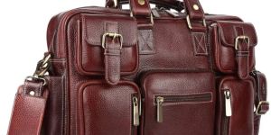 Mens Full Grain Genuine Leather Crossbody Messenger Bag