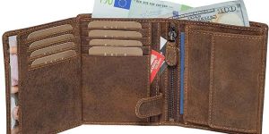 Mens Genuine Cow Hunter Leather Bifold Notecase