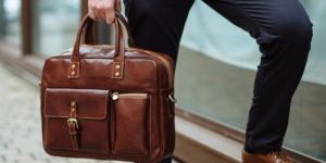 Mens Genuine Cow Milled VT Leather Laptop Bag